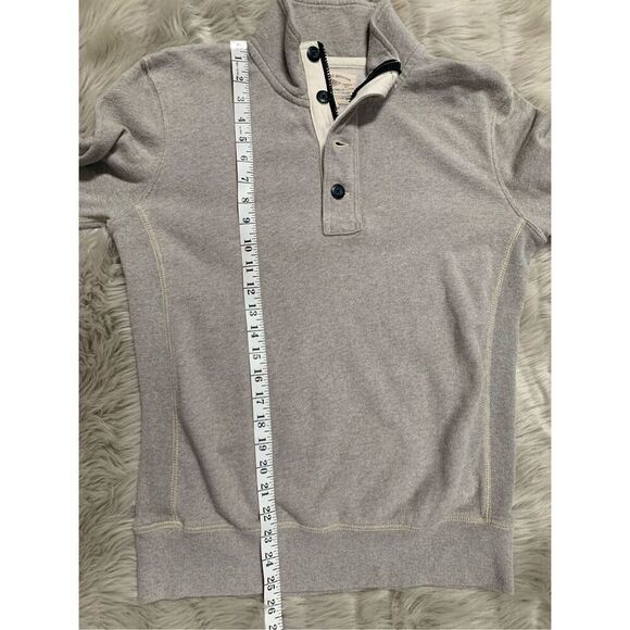 American Eagle Men’s Long Sleeve Gray 1/4 Button Vintage Henley Sweatshirts Size - Picture 6 of 7